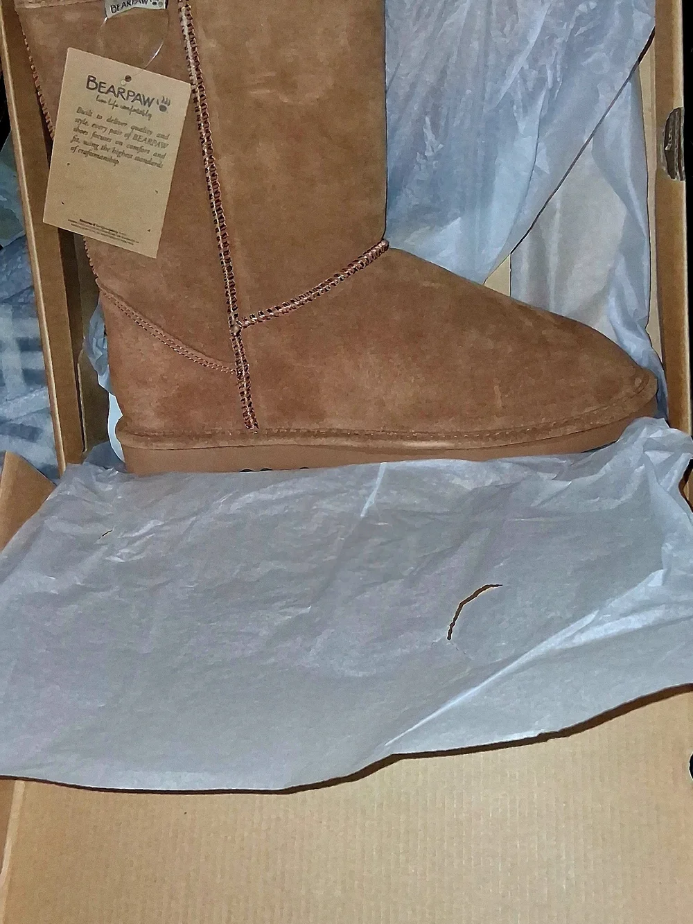 Bearpaw Dorado II Suede Boots Hickory Tan Unisex Size 11/12 NWT Boxed